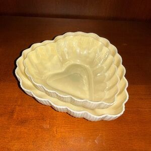 Belleek Pottery porcelain heart shaped dishes